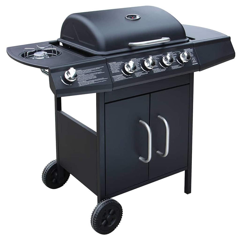 Load image into Gallery viewer, Vidaxl gasbarbecue 4+1 kookzone zwart
