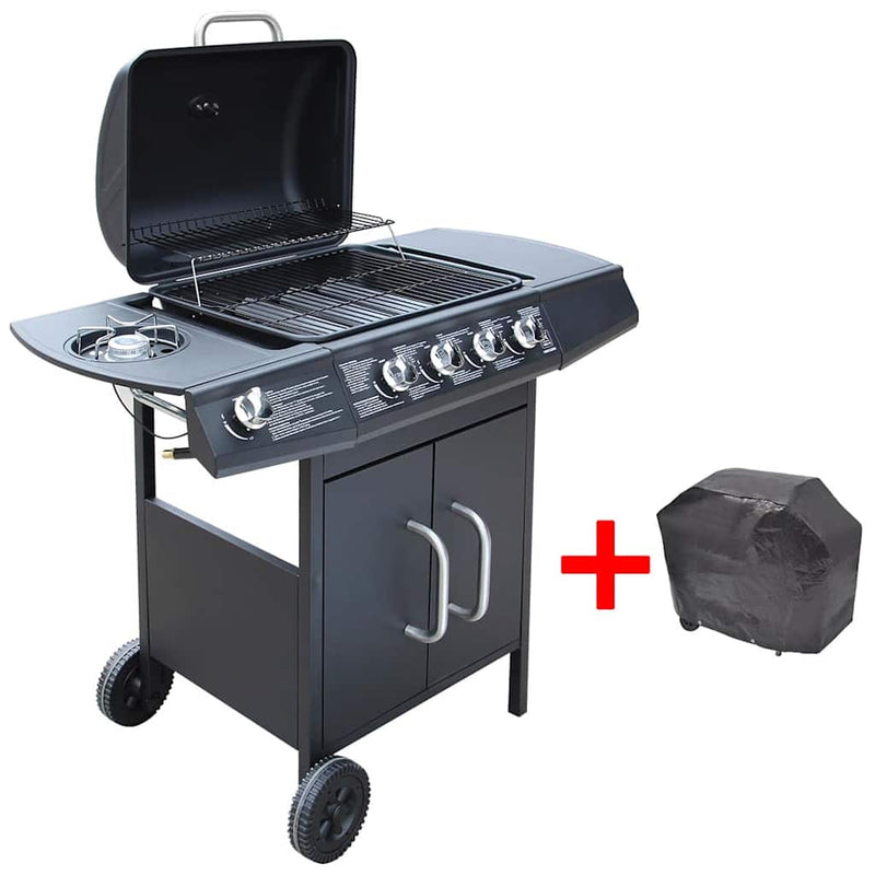 Load image into Gallery viewer, Vidaxl gasbarbecue 4+1 kookzone zwart
