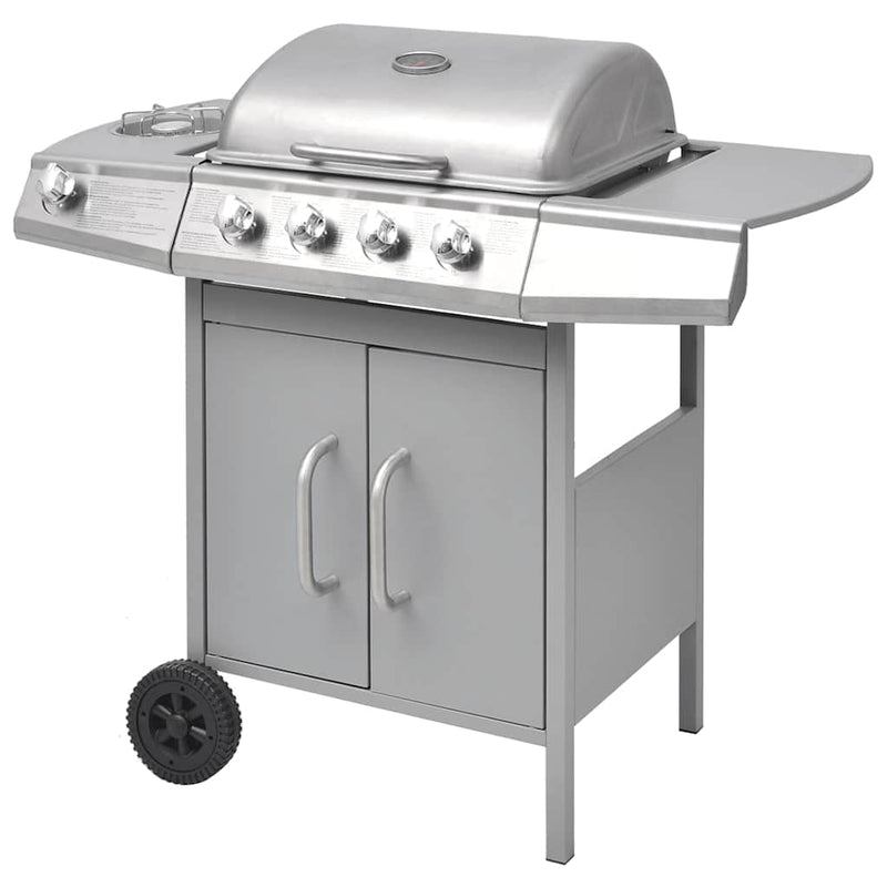 Load image into Gallery viewer, Vidaxl gasbarbecue 4+1 kookzone zilver
