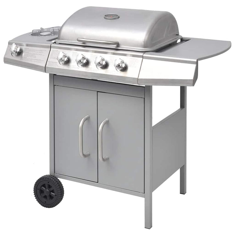 Load image into Gallery viewer, Vidaxl gasbarbecue 4+1 kookzone zilver
