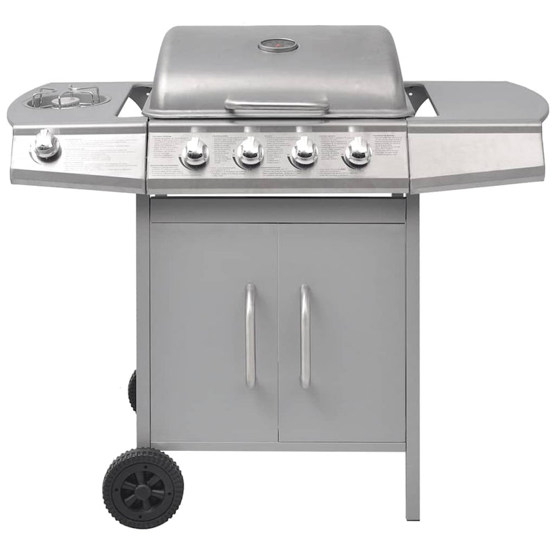 Load image into Gallery viewer, Vidaxl gasbarbecue 4+1 kookzone zilver
