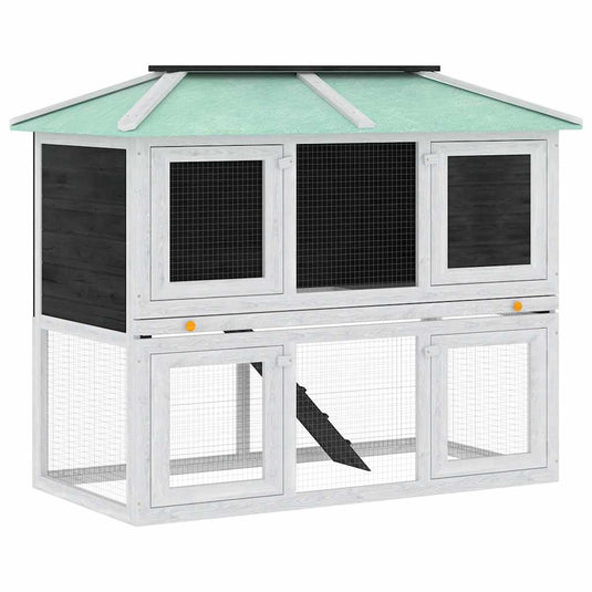 Vidaxl dierenhok twee verdiepingen hout