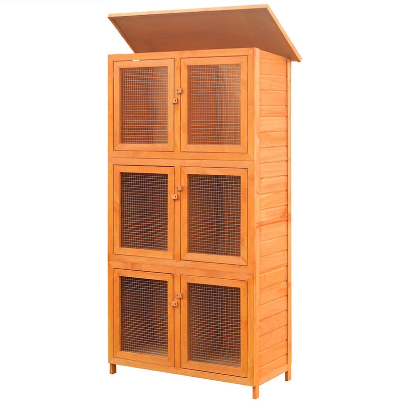 Load image into Gallery viewer, Vidaxl dierenhok 6 kamers hout
