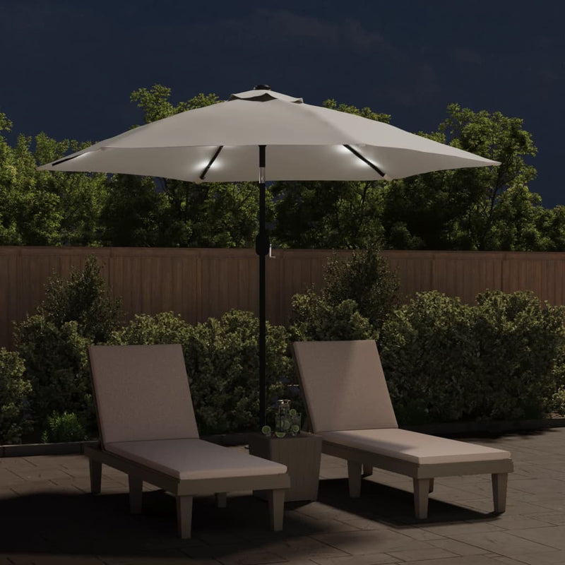 Load image into Gallery viewer, Vidaxl zweefparasol met led 3 m zandwit
