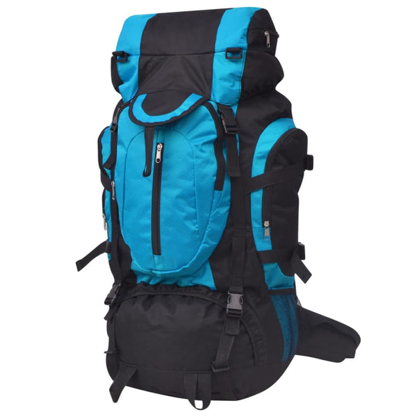 VidaXL Rugzak hiking XXL 75 L zwart en blauw