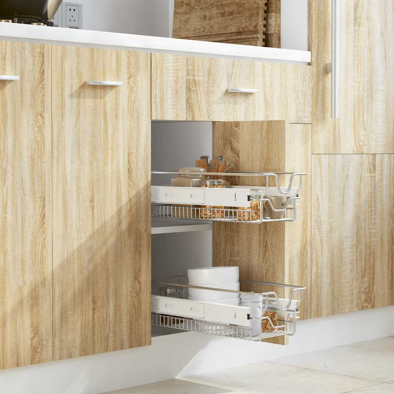 Load image into Gallery viewer, Vidaxl draadmanden uittrekbaar 2 st 300 mm zilverkleurig
