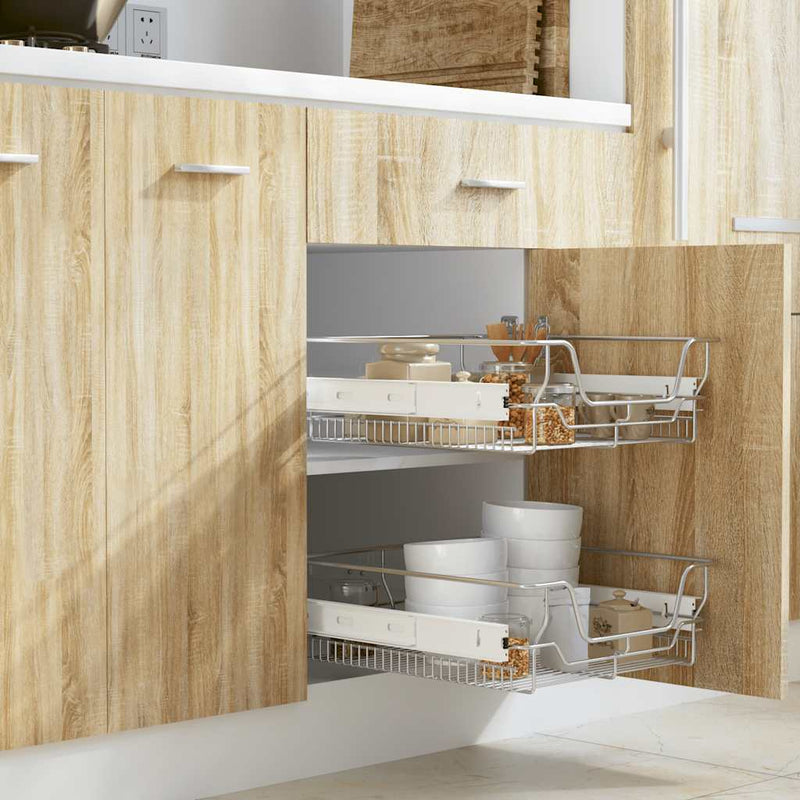 Load image into Gallery viewer, Vidaxl draadmanden uittrekbaar 2 st 500 mm zilverkleurig
