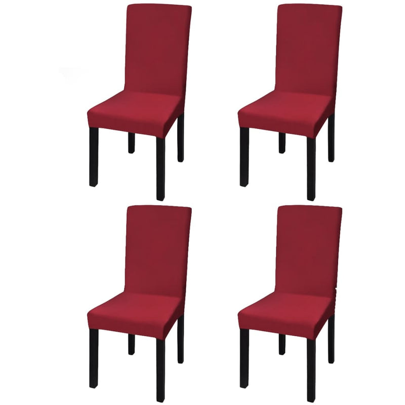 Load image into Gallery viewer, Vidaxl stoelhoezen 4 st stretch recht bordeaux
