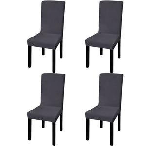 Vidaxl stoelhoezen 4 st stretch recht antracietkleurig