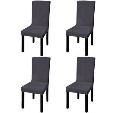 Vidaxl stoelhoezen 4 st stretch recht antracietkleurig