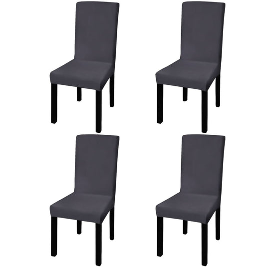Vidaxl stoelhoezen 4 st stretch recht antracietkleurig