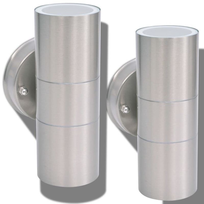 Load image into Gallery viewer, Vidaxl led-wandlamp buiten op- neerwaarts rvs 2 st
