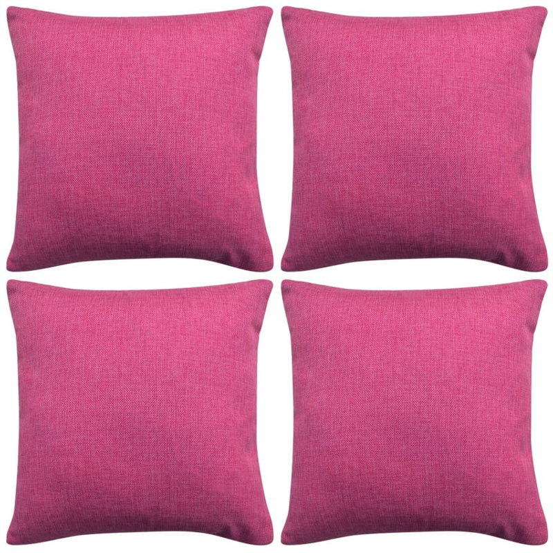 Load image into Gallery viewer, Vidaxl kussenhoezen 4 stuks linnen look roze 40x40 cm
