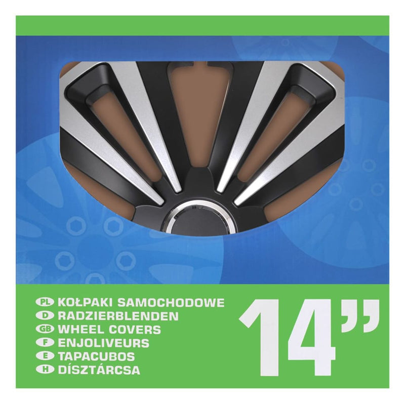 Load image into Gallery viewer, ProPlus Wieldoppen 4 st Terra 14'' zilverkleurig en zwart
