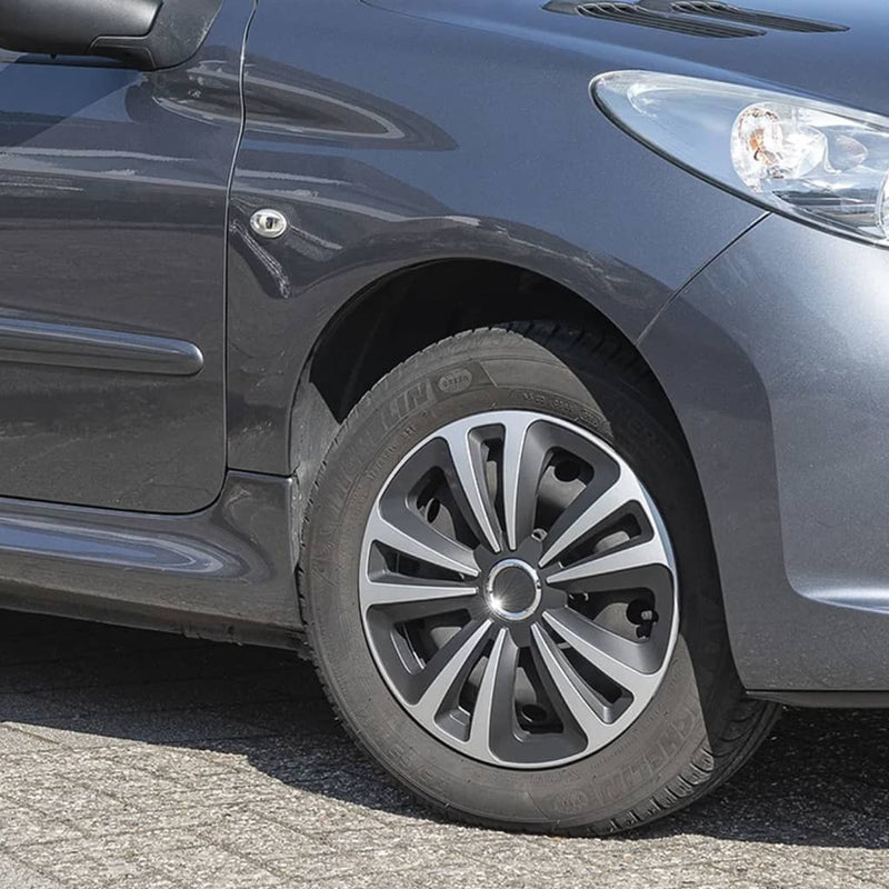 Load image into Gallery viewer, Proplus wieldoppen 4 st terra 15'' zilverkleurig en zwart
