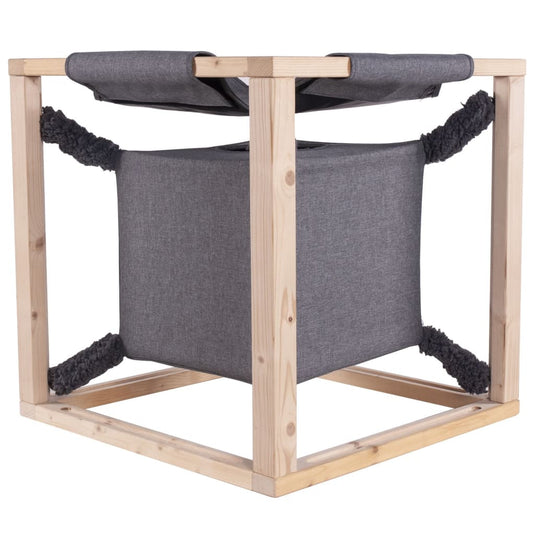 Quapas! kattenbed met hangmat catcube m 54x54x54 cm grijs