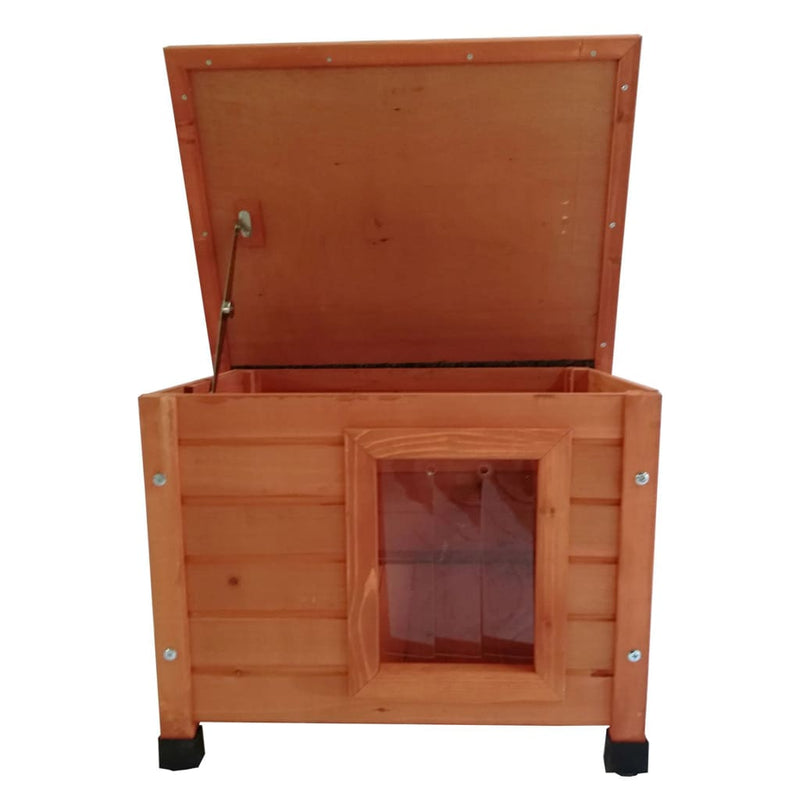 Afbeelding laden in galerijviewer, @pet kattenhok voor buiten 57x45x43 cm hout bruin
