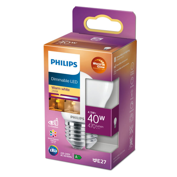 Philips dimbare led kaarslamp 40w e27 warm wit