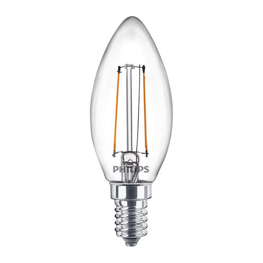 Philips led lamp - kaarslamp met e14 fitting - warmwit licht: 2700k - 25w - helder glas
