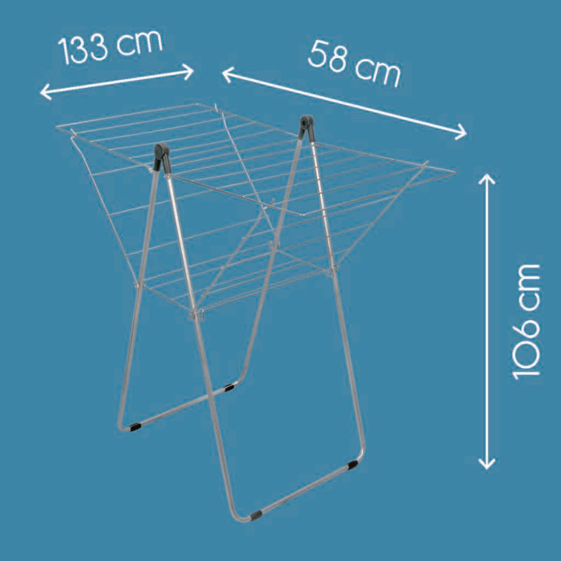 Load image into Gallery viewer, Tomado-metaltex vento 25 droogrek 133x109x58 cm zilver 25m drooglengte
