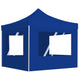 VidaXL Partytent inklapbaar met wanden 3x3 m aluminium blauw