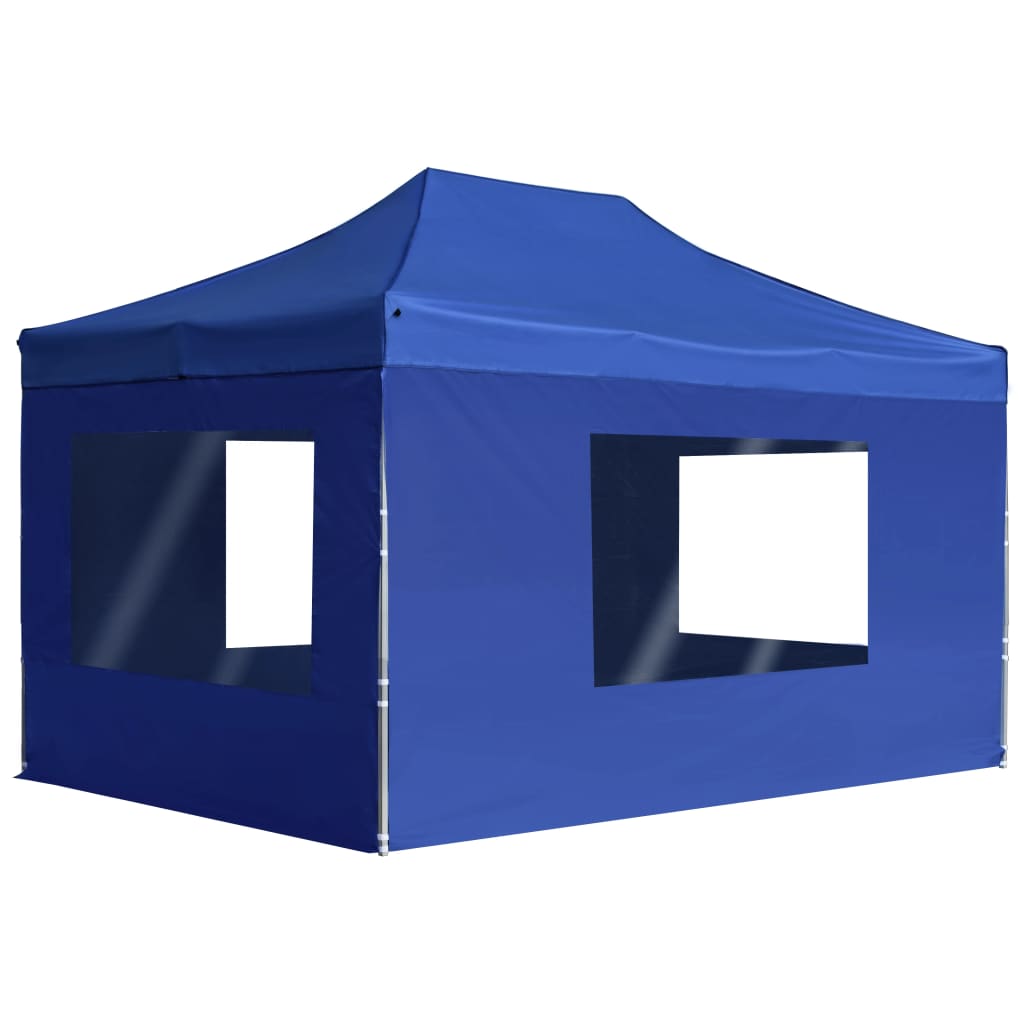 VidaXL Partytent inklapbaar met wanden 4,5x3 m aluminium blauw