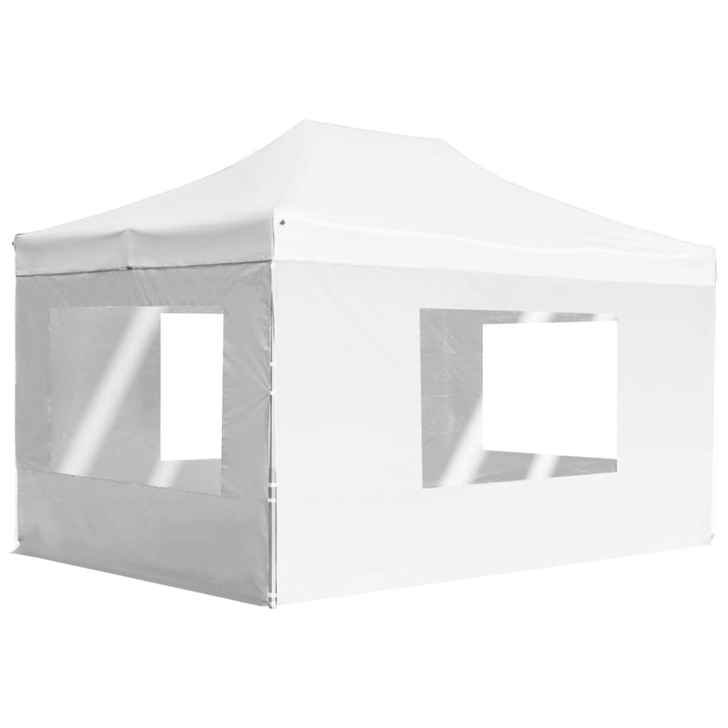 Load image into Gallery viewer, Vidaxl partytent inklapbaar met wanden 4,5x3 m aluminium wit
