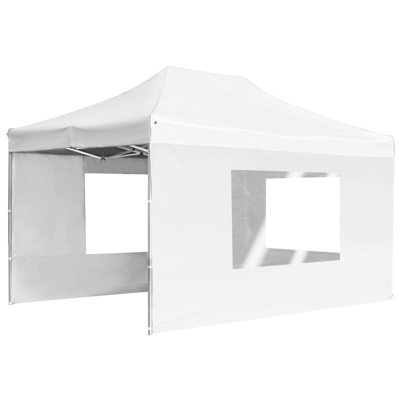 Load image into Gallery viewer, Vidaxl partytent inklapbaar met wanden 4,5x3 m aluminium wit
