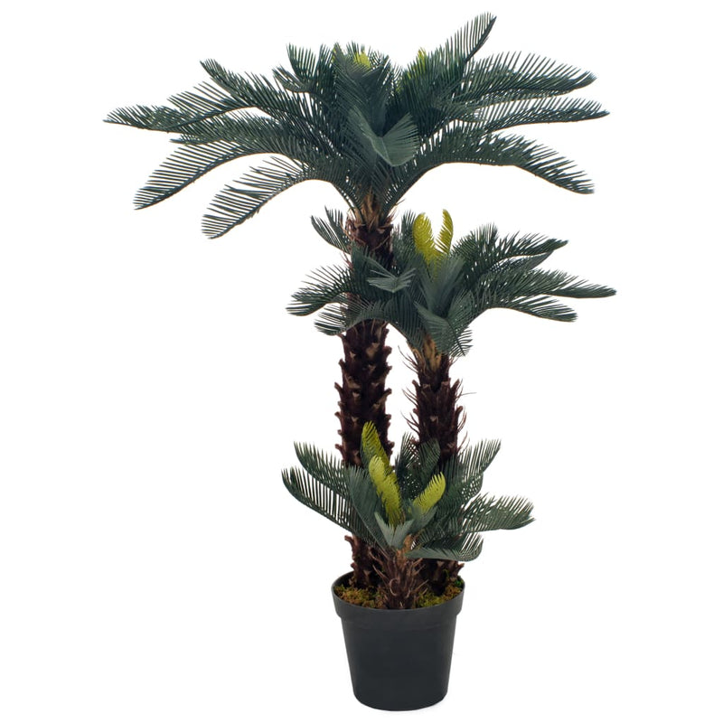 Load image into Gallery viewer, Vidaxl kunstplant met pot cycaspalm 125 cm groen
