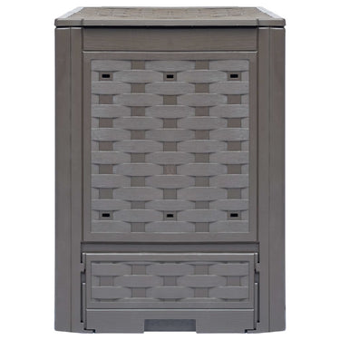 Vidaxl compostbak 300 l 60x60x83 cm kunststof rattan bruin