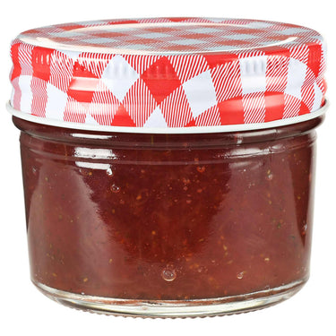 Vidaxl jampotten met wit met rode deksels 48 st 110 ml glas