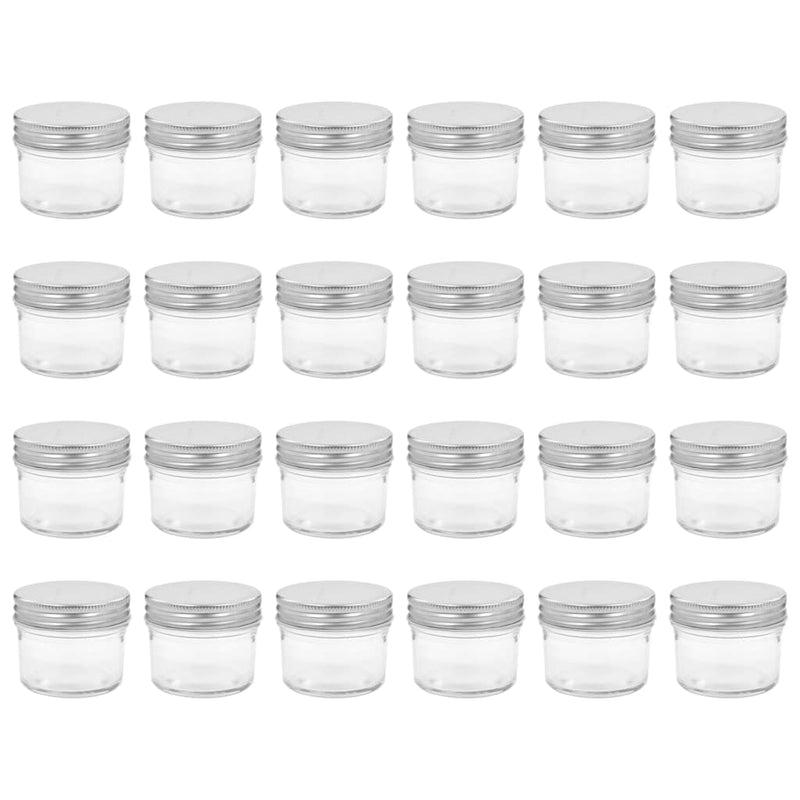 Load image into Gallery viewer, VidaXL Jampotten met zilverkleurige deksels 24 st 110 ml glas
