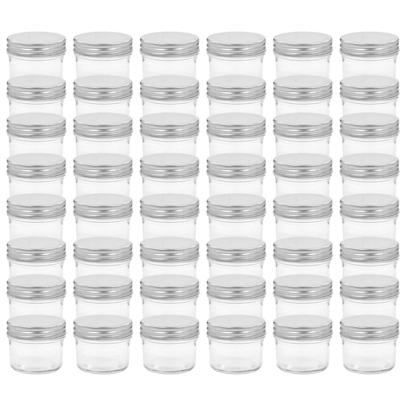 Afbeelding laden in galerijviewer, Vidaxl jampotten met zilverkleurige deksels 48 st 110 ml glas
