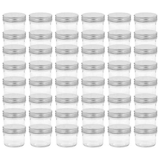 Vidaxl jampotten met zilverkleurige deksels 48 st 110 ml glas