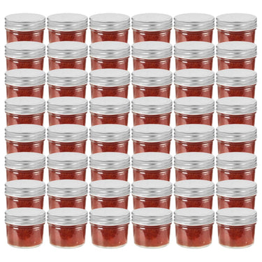 Vidaxl jampotten met zilverkleurige deksels 48 st 110 ml glas