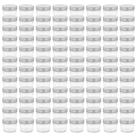Vidaxl jampotten met zilverkleurige deksels 96 st 110 ml glas
