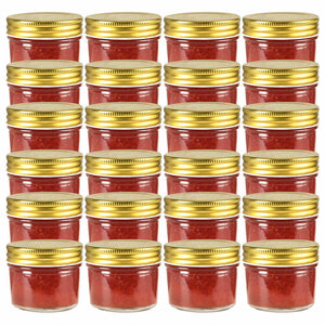 Vidaxl jampotten met goudkleurige deksels 24 st 110 ml glas