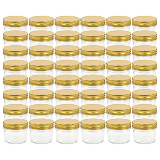 VidaXL Jampotten met goudkleurige deksels 48 st 110 ml glas