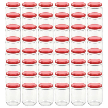 Vidaxl jampotten met rode deksels 48 st 230 ml glas