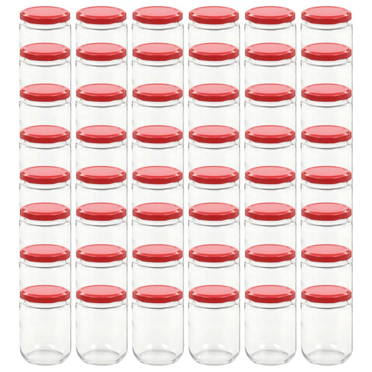 Vidaxl jampotten met rode deksels 48 st 230 ml glas
