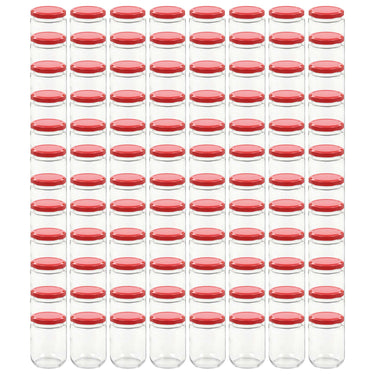 Vidaxl jampotten met rode deksels 96 st 230 ml glas