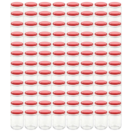 Vidaxl jampotten met rode deksels 96 st 230 ml glas