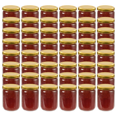 Vidaxl jampotten met goudkleurige deksels 48 st 230 ml glas