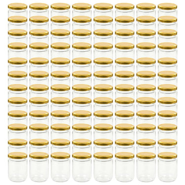 Vidaxl jampotten met goudkleurige deksels 96 st 230 ml glas