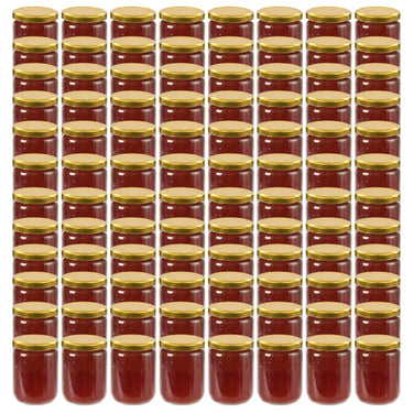 Vidaxl jampotten met goudkleurige deksels 96 st 230 ml glas