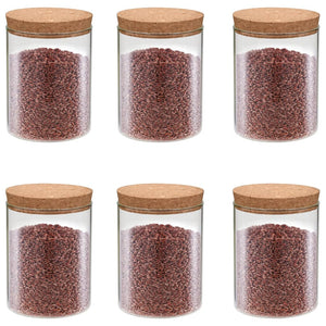 Vidaxl opbergpotten met kurken deksel 6 st 650 ml glas