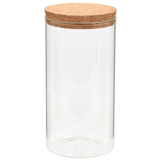 Vidaxl opbergpotten met kurken deksel 6 st 1400 ml glas