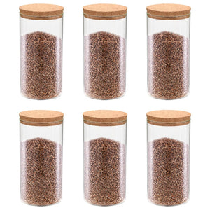 Vidaxl opbergpotten met kurken deksel 6 st 1400 ml glas