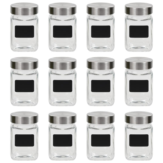 Vidaxl opbergpotten met stickers 12 st 300 ml