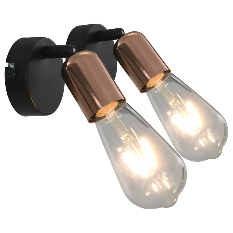 Load image into Gallery viewer, VidaXL Spotlights 2 st E27 zwart en koper
